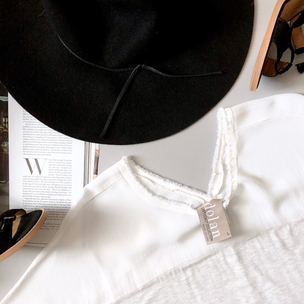Anthropologie Dolan Avan Grey and White Blouse